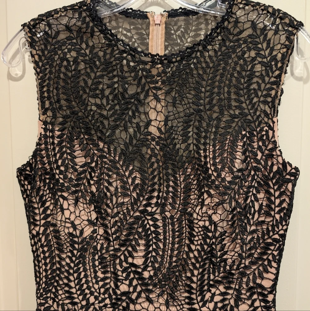 Dress the Population Shane Black Vine Lace Midi Dress Size Small - Picture 3 of 10